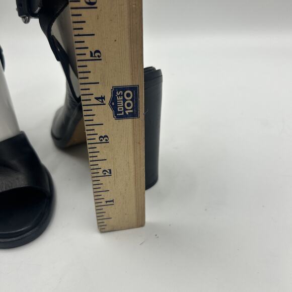 Rag & Bone Black Tulsa Double Ankle Strap Sandal Size 39 US Size 9 Block Heel - Picture 3 of 10